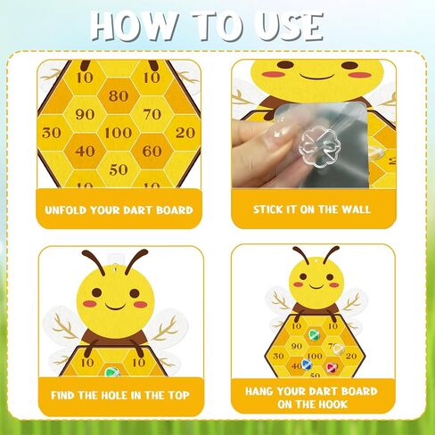 تتميز لعبة Yquqwn Spring Bee Dart بتصميم نحلة لطيف تتضمن 12 سهمًا لاصقًا وخطاف تعليق لألعاب حفلات الربيع وأنشطة الفصول المدرسية وهدايا عيد ميلاد الأطفال في الربيع in Saudi Arabia