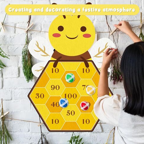 تتميز لعبة Yquqwn Spring Bee Dart بتصميم نحلة لطيف تتضمن 12 سهمًا لاصقًا وخطاف تعليق لألعاب حفلات الربيع وأنشطة الفصول المدرسية وهدايا عيد ميلاد الأطفال في الربيع in Saudi Arabia