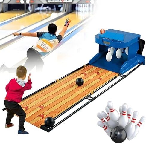 Home Bowling Alley Game with LED Scoreboard, Automatic Scoring, Interactive Sound Effects, 11ft Indoor Bowling Game for Family Fun & Entertainment in Saudi Arabia