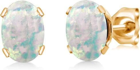 Gem Stone King Canary Mystic Topaz Yellow Gold Plated Stud Earrings For Women Men (1.90 Cttw, Gemstone, Oval 7X5MM) in Saudi Arabia