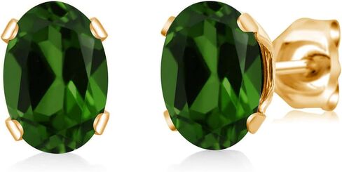 Gem Stone King Canary Mystic Topaz Yellow Gold Plated Stud Earrings For Women Men (1.90 Cttw, Gemstone, Oval 7X5MM) in Saudi Arabia