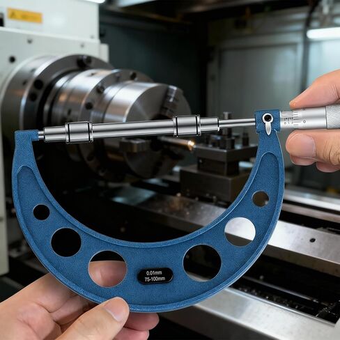 ميكرومتر خارجي، أداة دقيقة بدقة 0.0001 بوصة، ميكرومتر دقيق من السبائك، أداة ميكانيكية، ميكرومتر مع حافظة للميكانيكيين والمهندسين والأعمال المعدنية (1-2 بوصة) in Kuwait