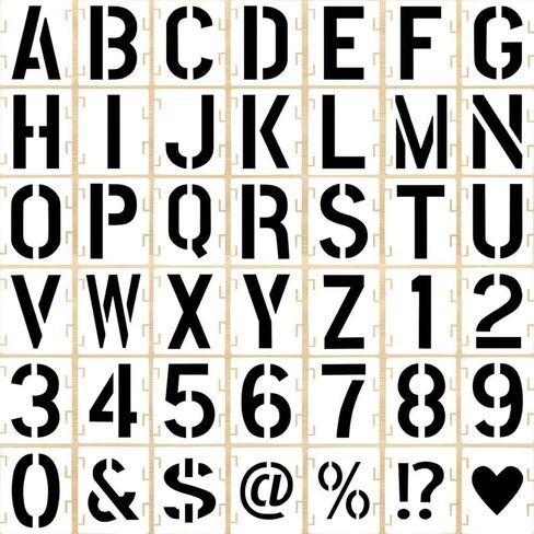 42 PCS 3 بوصة الحروف الأبجدية الإستنسل أرقام الرموز أرقام الإقرار ، قالب أحرف بلاستيكية قابلة لإعادة الاستخدام من أجل الرسم على الخشب ، الجدار ، الزجاج ، الشرفة ، النسيج ، الصخور ، العلامات ، الديكور الحرفي (أسود) in Kuwait