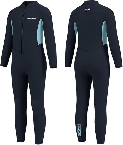 Seaskin Kids Wetsuit for Boys Girls Toddlers, 3mm Front Zip Full Body Diving Suits Neoprene Thermal Swimsuits for Swimming Diving Water Sports in Saudi Arabia