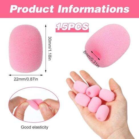 15 قطعة غطاء إسفنجي لميكروفون سماعة الرأس، أغطية ميكروفون سماعة الرأس باللون الوردي، غطاء إسفنجي لميكروفونات سماعات الرأس، أغطية ميكروفون لتقليل الضوضاء لسماعات الرأس، لمجموعة متنوعة من الميكروفون، تقليل الضوضاء in Kuwait