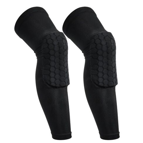 2 Pack Basketball Knee Pads Sleeves, Knee Compression Sleeves Men Women, EVA Honeycomb Leg Compression Sleeve Outdoor Sports Sleeve for Wrestling Football Volleyball Soccer Skating (Medium, Black) in Saudi Arabia