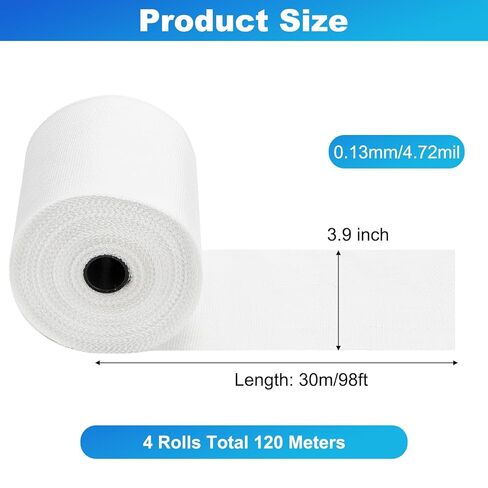 ZENFUN 4 قطع لفة قماش من الألياف الزجاجية مقاس 4 × 99 قدمًا، شريط إصلاح من الألياف الزجاجية غير لاصق 6 أونصة، لفة قماش من الألياف الزجاجية لإصلاح المفاصل، شريط عازل من الألياف الزجاجية لللف المعزز، القارب in Saudi Arabia