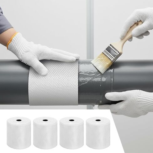ZENFUN 4 قطع لفة قماش من الألياف الزجاجية مقاس 4 × 99 قدمًا، شريط إصلاح من الألياف الزجاجية غير لاصق 6 أونصة، لفة قماش من الألياف الزجاجية لإصلاح المفاصل، شريط عازل من الألياف الزجاجية لللف المعزز، القارب in Saudi Arabia