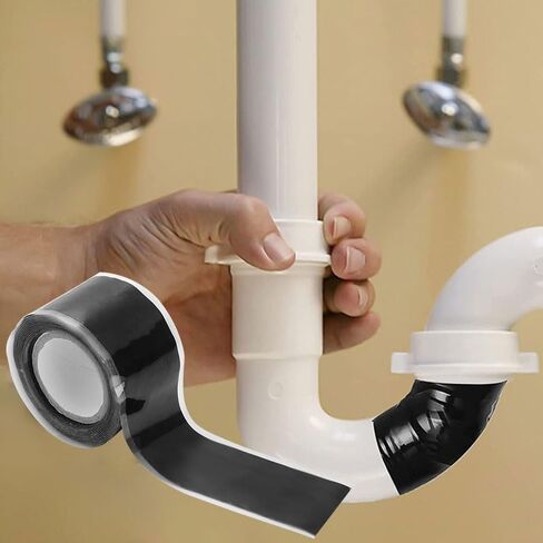 Self Fusing Silicone Tape 1 Inch x 59.1 Inch, Self Amalgamating Tape, Waterproof Heat Resistant Electrical Insulation for Plumbing Hose Repair Automotive Fixing and Home Maintenance, Black in Saudi Arabia