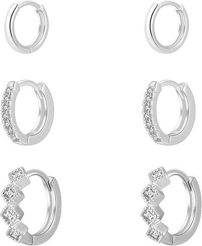 LEXODY Gold Earrings Set for Women, Dainty 14K Real Gold Stud Hoops Earrings Sets Double Piercing Earring For Two Holes Multiple Earrings Jewelry for Women in Saudi Arabia