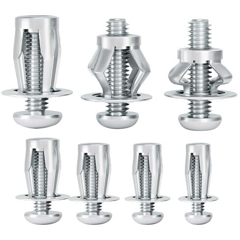 صواميل جاك مرساة جدارية مجوفة شديدة التحمل للجدران الرقيقة، صامولة بتلات لولبية للتوسيع، تصميم بتلة إدراج، 20 حزمة (M4x25(1")) in Kuwait