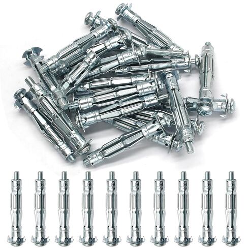 20 قطعة من مسامير مولي M6x52mm، مجموعة مرساة جدارية مجوفة شديدة التحمل من الفولاذ المطلي بالزنك للجص والجدران الجافة وأجهزة التلفاز وقضبان الستائر والمرايا ورفوف المناشف وإطارات الصور in Saudi Arabia