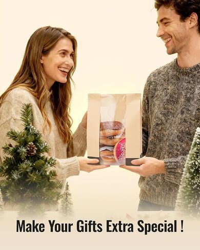 100 قطعة من أكياس الخبز الورقية للخبز المنزلي، أكياس العجين المخمر مقاس 14 × 8.3 × 3.5 بوصة مع قفل من القصدير، أكياس تخزين الخبز الكبيرة، تتضمن 126 ملصقًا لطيفًا in Kuwait