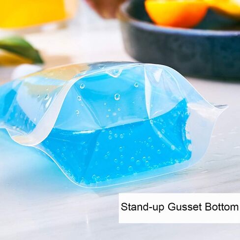 100 Pcs Drink Pouches with Straws, Freezable Drink Bags Juice Pouches for Adults and Kids, Reclosable Zipper Plastic Clear Drink Container Sets with Straw for Cold & Hot Drinks Party Picnic Camping in Kuwait