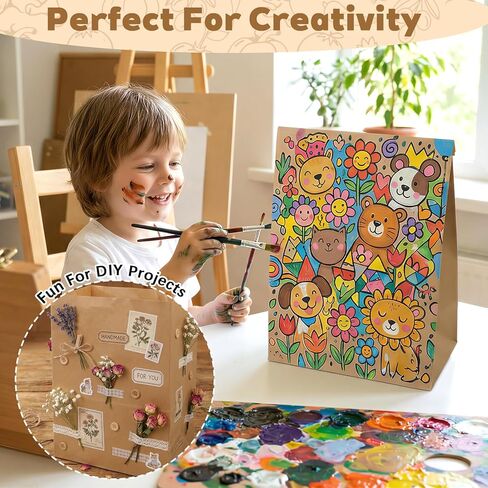 100 قطعة من أكياس البقالة الورقية، أكياس ورق كرافت بنية مقاس 12 × 7 × 17 بوصة، أكياس بقالة كبيرة بوزن 60 رطلًا شديدة التحمل للتسوق وتخزين الوجبات الجاهزة بالتجزئة | كرافت صديقة للبيئة، سعة كبيرة، 60 رطلاً للخدمة الشاقة in Kuwait