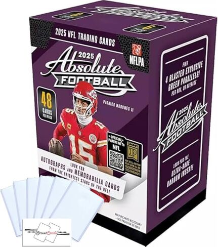 2025 Absolute Football Blaster Box with 48 Trading Cards + 6 Toploaders + StreetCards Magnet! Look for The Kaboom Insert! in Saudi Arabia