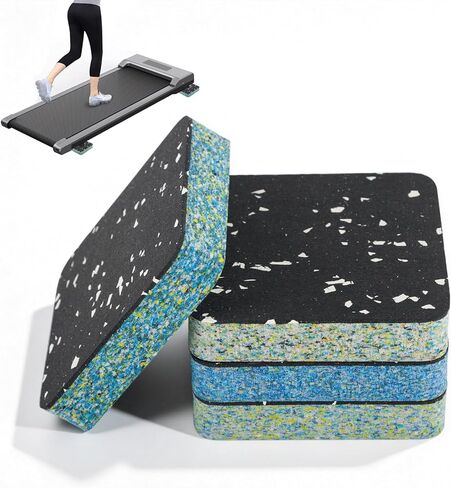 Treadmill Incline Riser Blocks, 4 PCS Walking Pad Incline Blocks, High-Density Rubber Top and Foam Base, Noise Reduction and Shock Absorption Mats, Ideal for Walking and Uphill Training at Home in Kuwait