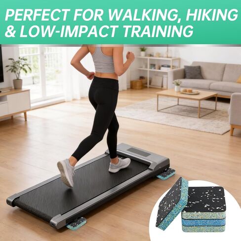 Treadmill Incline Riser Blocks, 4 PCS Walking Pad Incline Blocks, High-Density Rubber Top and Foam Base, Noise Reduction and Shock Absorption Mats, Ideal for Walking and Uphill Training at Home in Kuwait