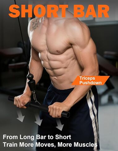 Fitarc 40'' LAT Pulldown Bar Attachment for Pulley Cable Machine, Full-Length Non-Slip Grip, LAT Pull Down Bar Accessories for Gym, Strength Workout in Kuwait