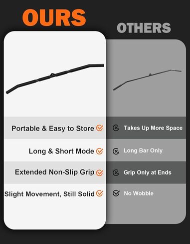 Fitarc 40'' LAT Pulldown Bar Attachment for Pulley Cable Machine, Full-Length Non-Slip Grip, LAT Pull Down Bar Accessories for Gym, Strength Workout in Kuwait