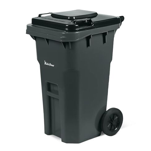 32 Gallon Recycling Rollout Trash Can with Lid, Commercial Heavy-Duty Wheeled Outdoor Garbage Can, Blue in Kuwait