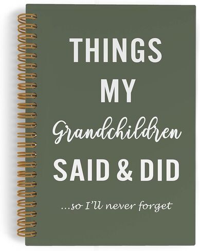 Grandparents Gifts Spiral Notebook ، دفتر Notebook Memories Journal ، الأشياء التي قالها أحفادها وفعلت أجهزة الكمبيوتر المحمولة للعمل المدرسي ، هدايا محافظات الجدة ، 5.5 × 8.3 بوصة in Kuwait