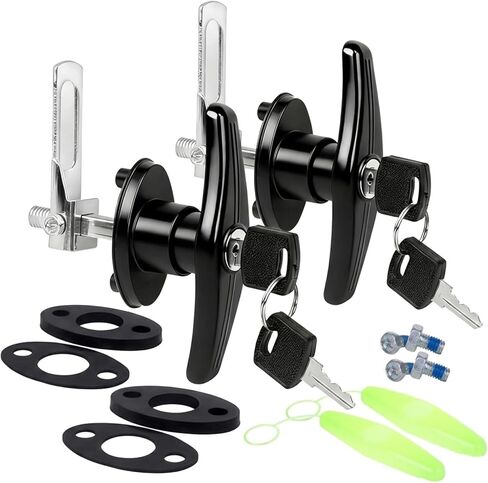 Truck Topper Fastener Lock Highted Thanced T -tandle Lock لـ Leer/Snugtop Camper Shell - مقابض قفل بديل عالمي مع مفاتيح ، مشابك آمنة لغطاء الشاحنة وإكسسوارات قفل الباب الخلفي in Saudi Arabia