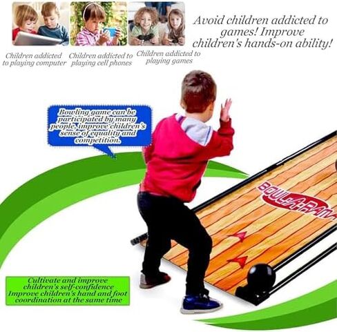 Indoor Bowling Game Console with LED Scoreboard, Automatic Reset, Lighting & Sound Effects - 3.5m/11ft Sports Fun for Kids & Adults in Saudi Arabia