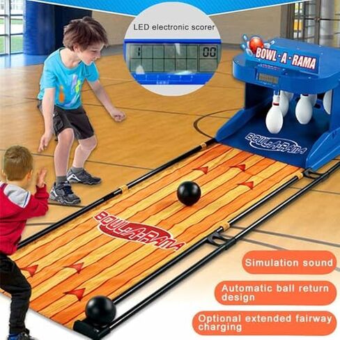 Indoor Bowling Game Console with LED Scoreboard, Automatic Reset, Lighting & Sound Effects - 3.5m/11ft Sports Fun for Kids & Adults in Saudi Arabia