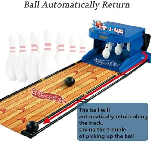 Indoor Bowling Game Console with LED Scoreboard, Automatic Reset, Lighting & Sound Effects - 3.5m/11ft Sports Fun for Kids & Adults in Saudi Arabia
