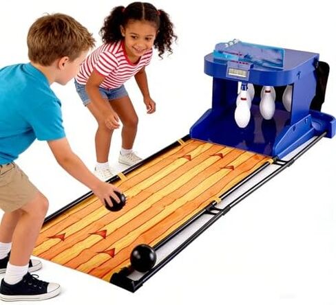 Indoor Bowling Alley Game for Home, Family Fun with LED Scoreboard, Automatic Reset, Lights & Sound Effects, Foldable for Kids & Adults, Perfect Party Game in Saudi Arabia