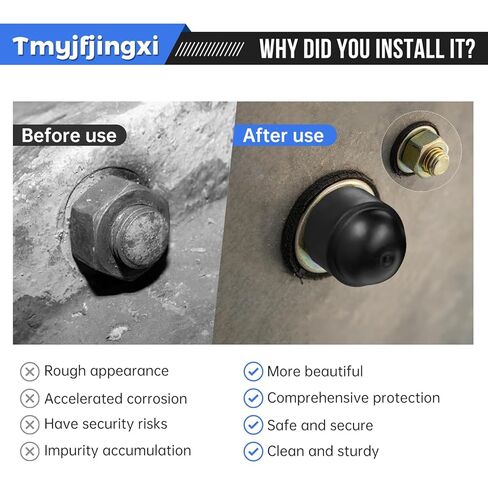 170PCS 7Sizes Plastic Screw Bolt Covers Caps Black Hex Nut Covers Caps M3 M4 M5 M6 M8 M10 M12 YY021 in Kuwait