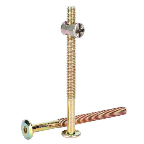 M6 x 100mm Bunk Bed Bolts, 10 Pack Bunk Bed Hardware Replacement Kit, Hex Socket Bed Bolts for Wooden Bed, Carbon Steel Headboard Screws for Bed Frame, Chair Spare Connector Parts in Saudi Arabia