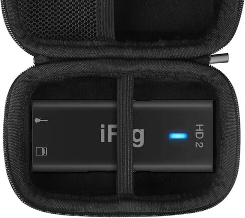 حقيبة سفر صلبة من GEEKRIA، حقيبة حمل لتخزين السفر متوافقة مع IK Multimedia iRig 2/iRig HD 2 محول واجهة صوت الجيتار الرقمي (رمادي) in Kuwait