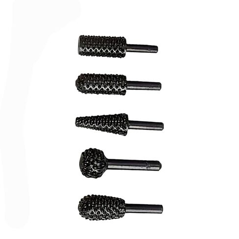 5-Piece 1/4" Drill Bit Set for Woodworking & Carving – Premium Black Rotary File Set, Ideal for DIY Grinding Tool Accessories and Electric Grinding Head Tools in Saudi Arabia