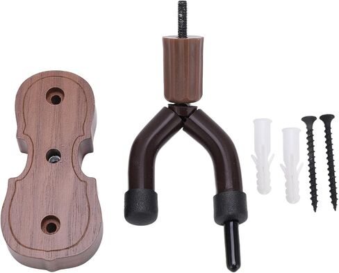 Violin Sd Wall Mount, Violin Hook Holder with Bow Hooks, Black Walnut Wooden Violin Stand for Home and Studio, Violin Holder with ive Pad and U Sd Hook in Kuwait