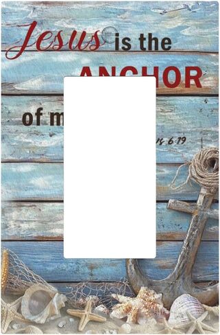 Decorative Outlet Covers Anchor Inspirational Quotes Blue Wood Plank 2 Gang Light Switch Cover Plate Single Toggle Duplex Wall Plates for Electrical Switch Plate Covers for Home Decor in Saudi Arabia