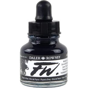 Daler-Rowney FW Acrylic Ink Bottle Shimmering Blue - Versatile Acrylic Drawing Ink for Artists and Students - Permanent Calligraphy Ink - Archival Ink for Illustrating and More in Kuwait