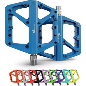 دواسات الدراجة مصنوعة من ألياف النايلون مقاس 9/16 بوصة - دواسات مسطحة غير قابلة للانزلاق - دواسات ركوب الدراجات ذات منصة مسطحة واسعة وخفيفة الوزن لدراجة BMX Road MTB الإلكترونية in Kuwait