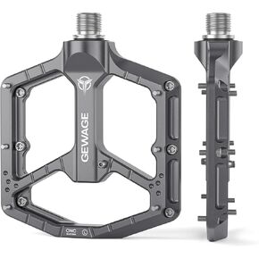 Mountain Bike Pedals, Aluminum Alloy Flat Platform MTB Pedals with Sealed Bearings and Anti-Slip Pins, 9/16 Inch Lightweight Bicycle Pedals for MTB BMX Road Bike Hybrid Commuter in Kuwait