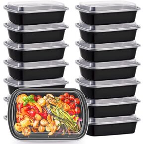 38oz Meal Prep Containers, Extra Large &Thick Food Storage Containers with Lids, Reusable Plastic,Disposable Bento Box,Stackable,Microwave/Freezer/Dishwasher Safe, BPA Free (30Pack) in Kuwait