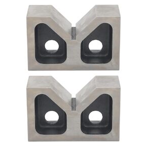 findmall Accuracy Ground 5" Cast Iron V-Blocks - Matched Pair for Machining and Inspection 5" x 3-1/8" x 2" - 90° V-Groove, Hardened in Kuwait