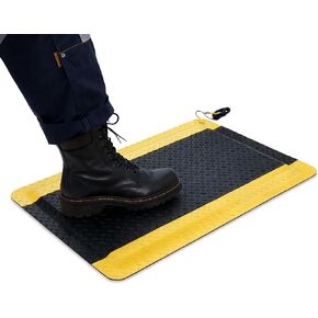 1 Pcs 2'x3' Anti Fatigue Mat Industrial, ESD Conductive Pad with Ground Wire, Heavy Duty Ergonomic Standing Floor Mat for Commercial Work, Shop Stand, Thick 3/4" Black with Yellow Border in Kuwait