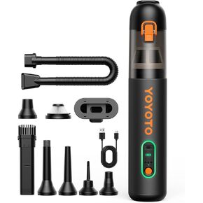 مكنسة السيارة، مكنسة كهربائية محمولة لاسلكية مع شفط قوي 21000 باسكال و3 أوضاع، مكنسة كهربائية صغيرة محمولة 4 في 1 قابلة لإعادة الشحن، خفيفة للغاية للسيارة والمكتب المنزلي (أسود) in Kuwait