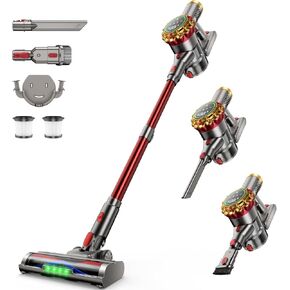 مكنسة كهربائية لاسلكية بقدرة 580 وات وقوة 50 كيلو باسكال للمنزل، مكنسة كهربائية تعمل بالبطارية لمدة 65 دقيقة مضادة للتشابك، قائمة بذاتها، مكنسة كهربائية خفيفة الوزن 8 في 1 للأرضيات الصلبة/السجاد/شعر الحيوانات الأليفة in Kuwait