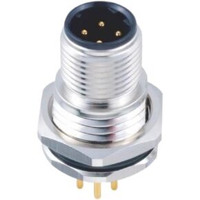 M12 connector 4Pin D-Code board end male socket rear lock welding with wire waterproof aviation in Kuwait