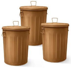 بليكسون 20 جالون سلة المهملات المعدنية مع غطاء كبير من الفولاذ المجلفن في الهواء الطلق سلة المهملات القصدير سلة المهملات لمرآب المزرعة أو دلو الرماد أو تخزين بذور الطيور يمكن أن تكون حاوية مستديرة شديدة التحمل in Kuwait