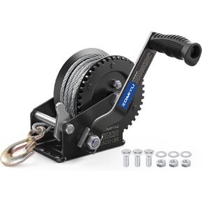 ونش مقطورة القارب 1600 رطل، ونش كرنك يدوي محمول مع كابل فولاذي بطول 26 قدم، سقاطة ثنائية الاتجاه 4:1 نسبة تروس للقوارب، ATV، جت سكي، السحب البحري in Kuwait