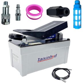 Hydraulic Pump Air Hydraulic Foot Pump Aluminum Tank 98 CU.in 10000 PSI Air Actua Treadle Hydraulic Pump with Pipe, Grey in Kuwait