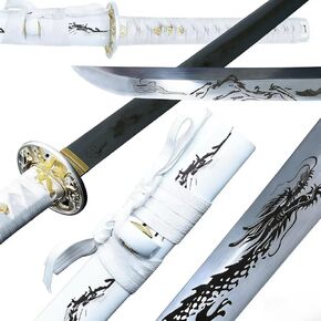 LEYLEY Katana Sword, Real 1060 High Carbon Steel Full-Tang Katanas, Hand Forged and Head Tempered, Authentic Japanese Samurai Sword. in Saudi Arabia